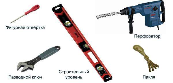 Часть необходимых инструментов для монтажа Часть необходимых инструментов для монтажа